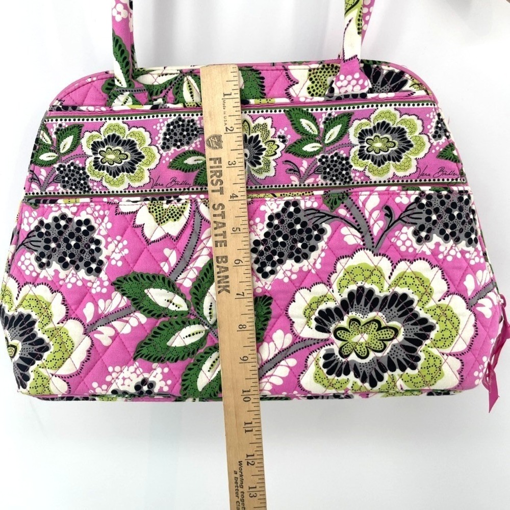 Vera Bradley Priscilla Pink Floral Bowler Bag Shoulder Bag Handbag Travel Tote - Picture 7 of 14
